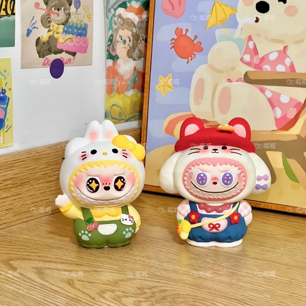 Wholesale Net red explosion backpack Bear rabbit plaster doll special wholesale graffiti DIY Square night market stall