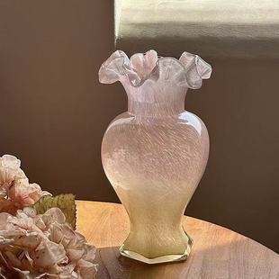 French Middle Ancient Glass Vase High-grade Ornaments High-value Hydroponic Flower arrangement Decorative Dining Table Home Simple Flowers