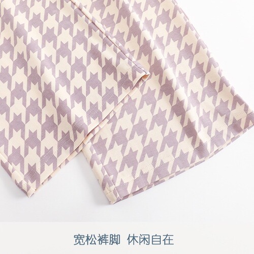 Round collar pullover pajamas, women's spring and autumn style, chest pad, no-wear underwear, long-sleeved home wear, anti-protruding points, can be worn outside for daily life