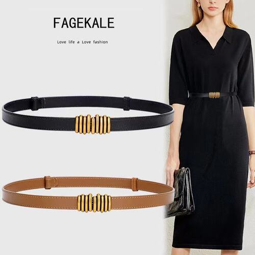 Wholesale European and American belt caterpillar women's retractable high-end pu leather Korean version versatile women's simple belt