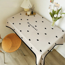 黑色简约桌布轻奢风长方形宿舍床头梳妆台布客厅房间电脑