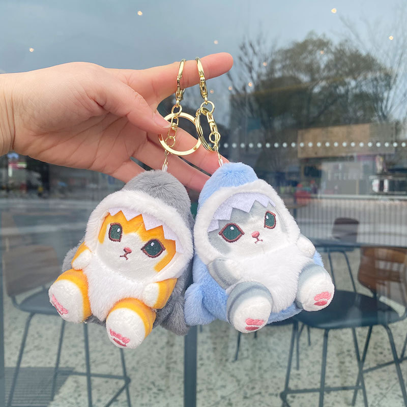Internet Celebrity Cartoon Cat Plush Doll Cute Kitten Keychain Pendant Doll Wholesale Bag Pendant Small Gift