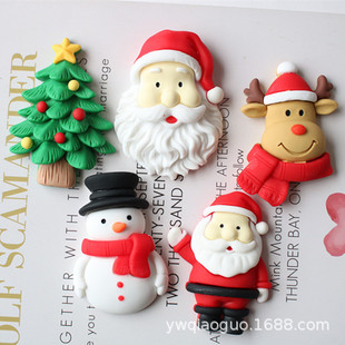 Large Santa Claus Christmas Tree Snowman Cream Gel Phone Shell Decoration Refrigerator Sticker Car Air Outlet Patch