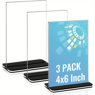 Acrylic desk card A4 black background drawing desk card A6 desk sign T-type desktop display desk card advertising price conference card