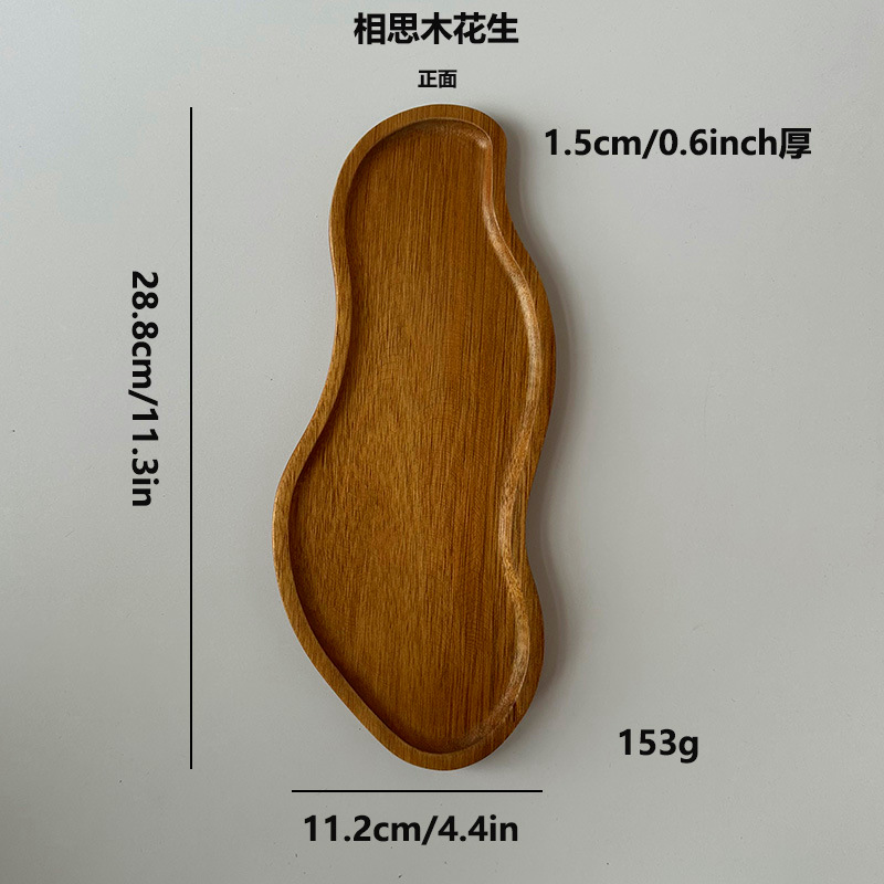Paleta creativa de madera maciza de Xiangsimu transfronteriza, vajilla doméstica japonesa, plato de espuma seca, plato de frutas irregular, plato de refrigerios