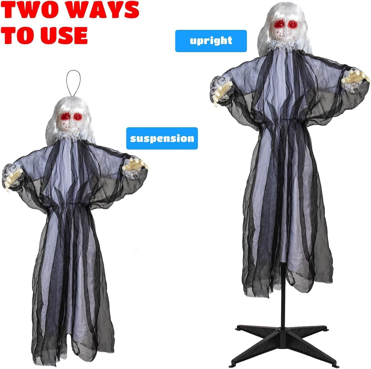 Accesorios transfronterizos de Halloween chicas de control de voz luminiscente eléctrica sonora inducción de la casa embrujada decoración de la escena