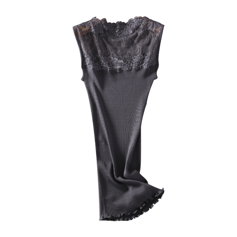 Export Slim-fit Threaded Seamless Silk Vest Halter Top Mulberry Silk Base Shirt All-match Sexy Vest