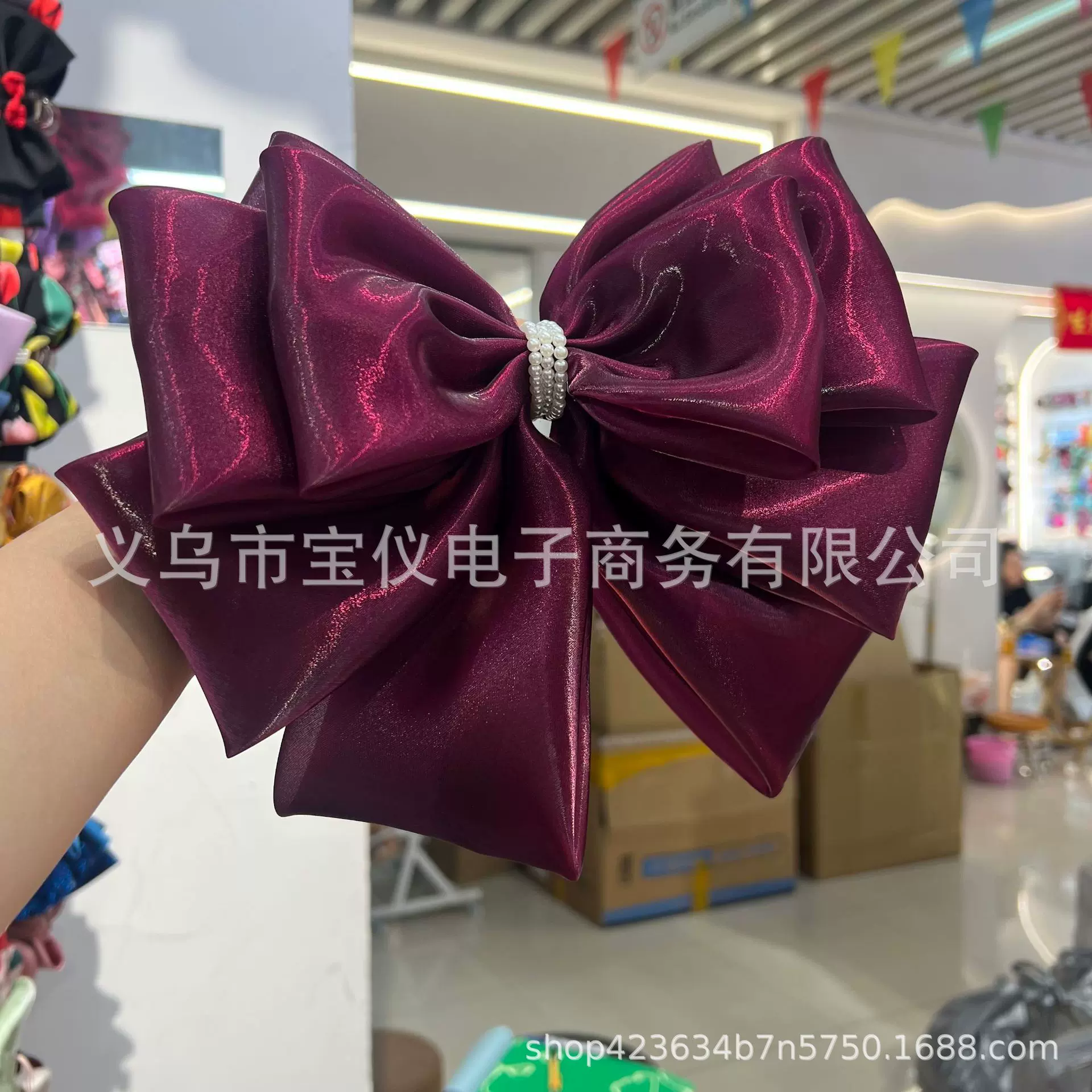韩式红色高级感蝴蝶结头饰新娘敬酒服订婚礼服发饰品