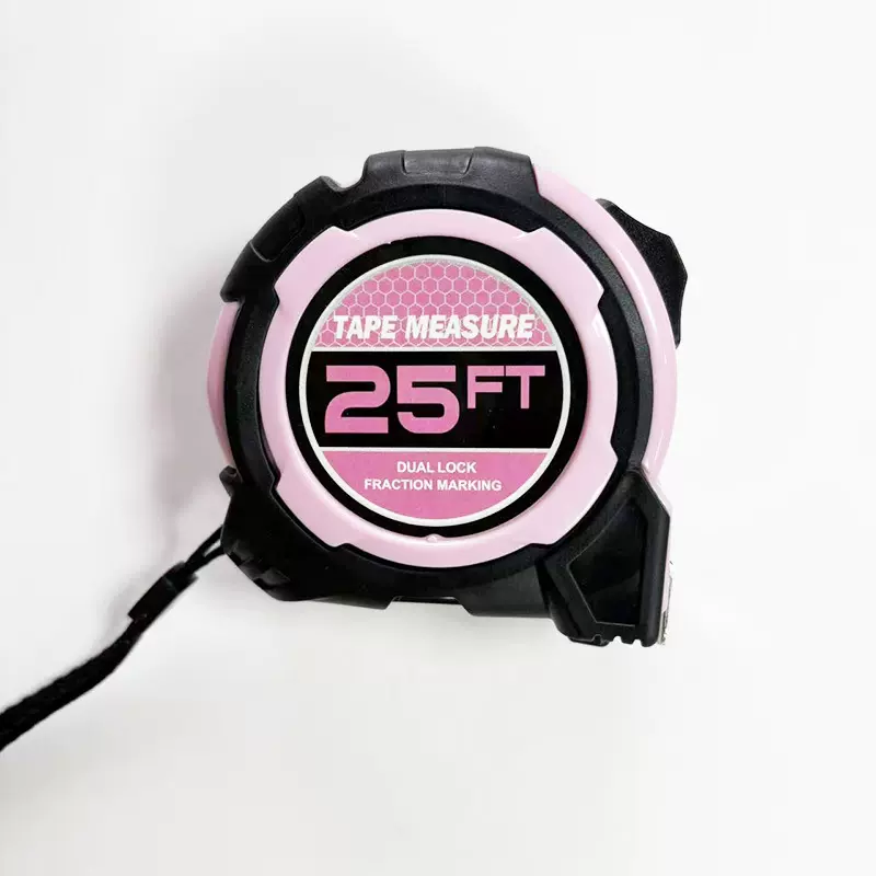 厂货跨境16FT和25FT粉色钢卷尺5M公英制加厚耐磨卷尺家用7.5M盒尺