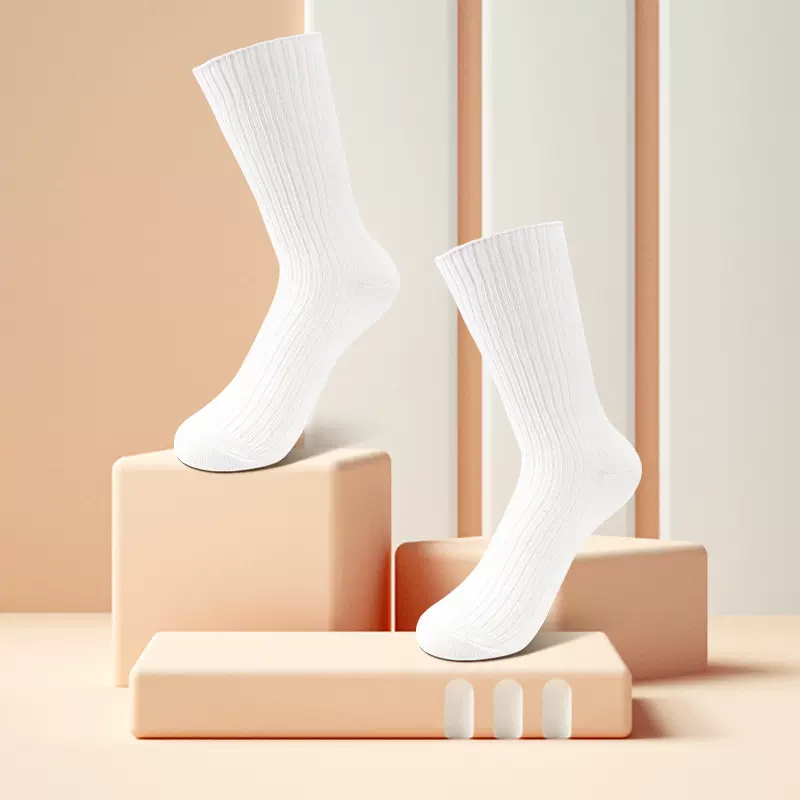 儿童袜子学生袜子通学用男女四季高棉防臭白色中筒运动袜厂家直供