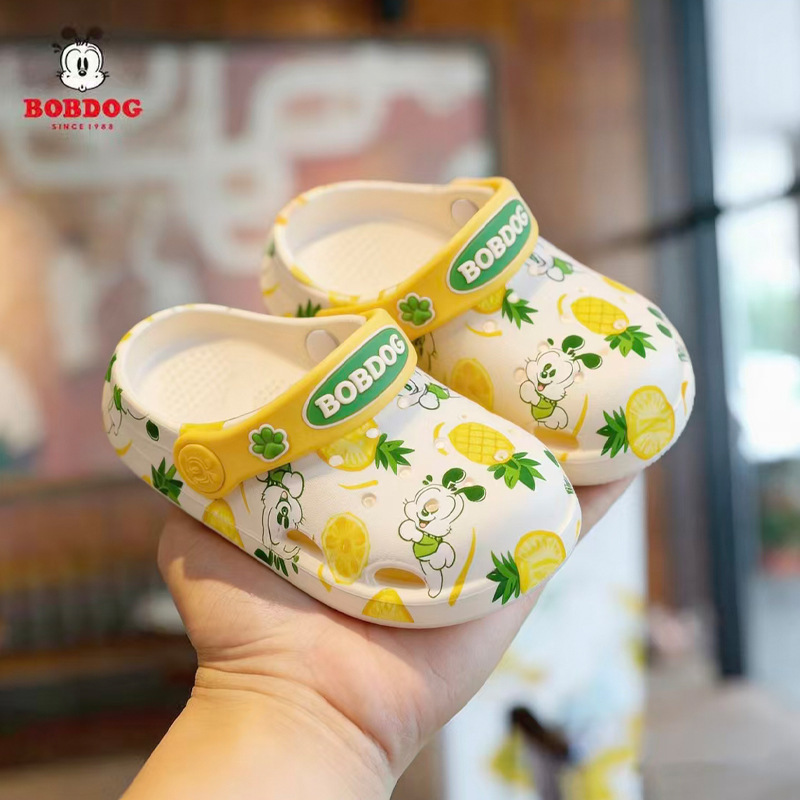 Babu Dou 2026 New Model Children's Clogs Summer Cartoon Print 1-5 Year Old Kids' Beach Clogs Wholesale