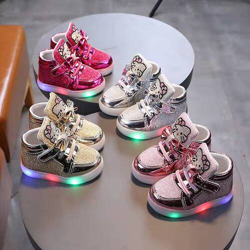 Spring/Summer 2025: Girls' Princess Shoes with Rhinestones, Breathable & Glowing; Kids' Shoes – Sports and Casual Styles