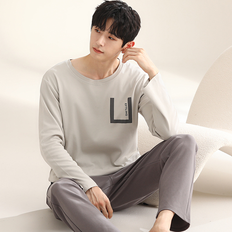 Y6827 순면 남성용 라운드 넥 긴팔