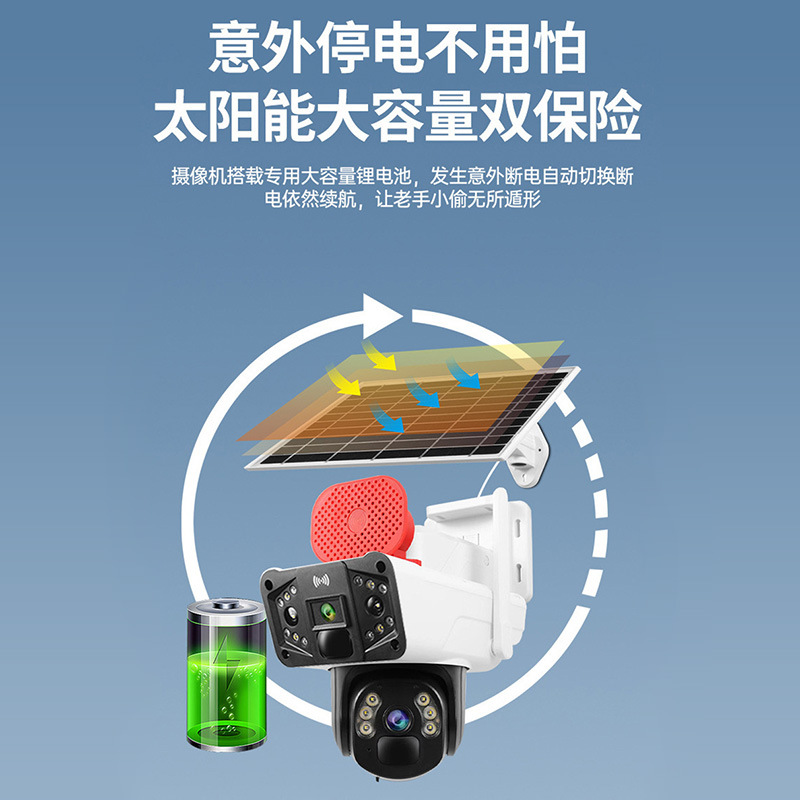 Okam remoto al aire libre HD 4G monitor 9 millones Solarcctv360 grados cámara de vigilancia solar