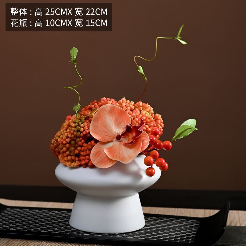 モダンでシンプルな花柄の幾何学的な花器ソフトデコレーションモデルルーム営業部商談テーブルアジサイ組み合わせディスプレイ|undefined