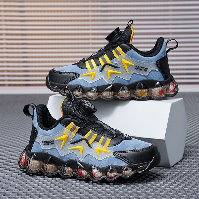 Children's Sport Shoes, Father's Shoes, Boys' Rotating Button 2023 Model, Breathable, Medium to Large Children's Shoes, New Spring and Autumn Student Shoes