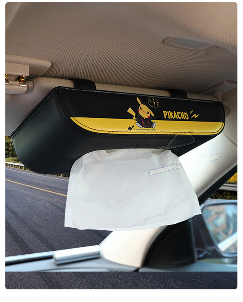 Car tissue box Internet celebrity leather fashion brand car tissue box advanced sense sun visor hanging car tissue box