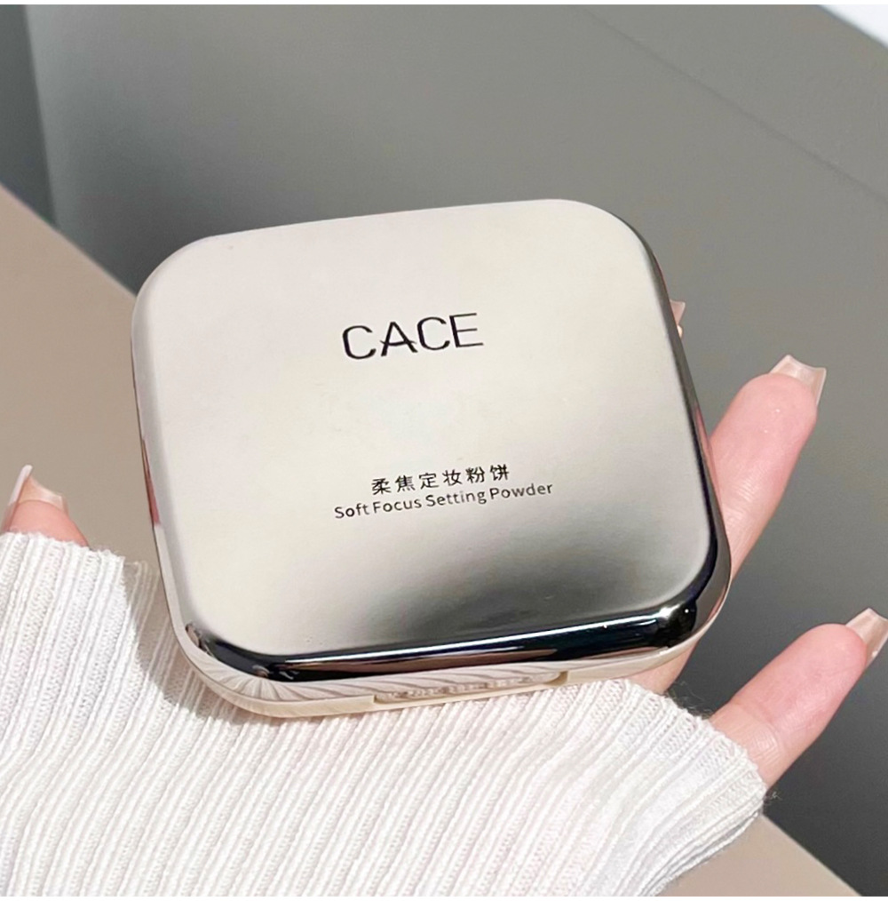 CACE Soft Focus Setting Powder Compact with powder puff concealer Loose powder compact, dry skin is not easy to smudge, light and does not jam powder wholesale undefined