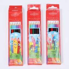 小竹筍6色中級芯彩鉛長款7英寸彩色鉛筆木質兒童繪畫塗鴉彩色鉛筆