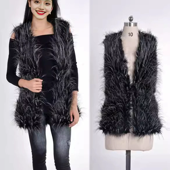 Amazon AliExpress осенне-зимний новый жилет из Павлиньего меха жилет из искусственного меха короткий мех лисы