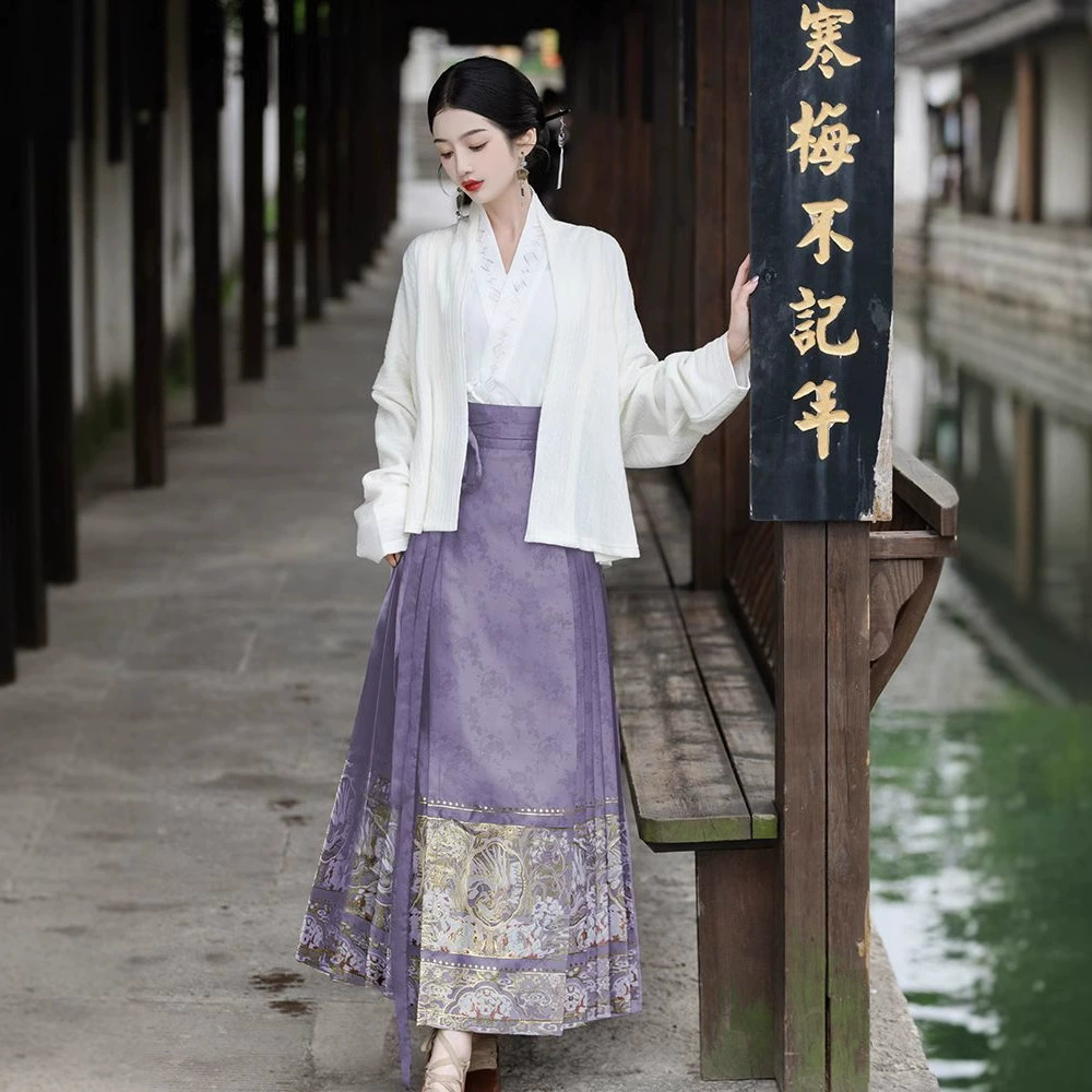 Purple Hanfu, set, long skirt, Chinese style, high-quality style