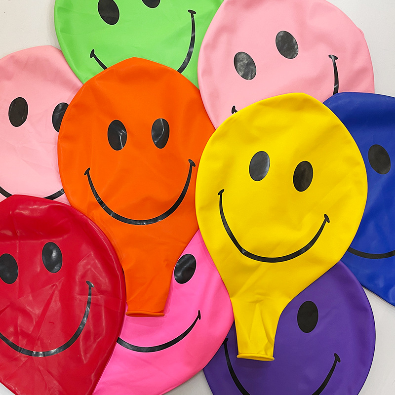 Globo de látex impresa de 36 pulgadas de belleza, decoración del mercado nocturno, diseño sonriente