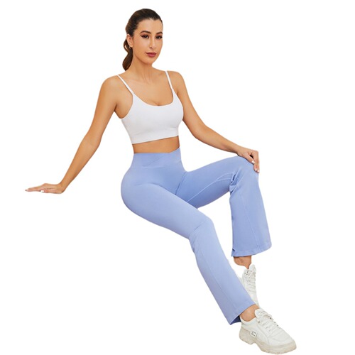 European and American seamless yoga bell-bottom pants for women with cross-waist tummy-tightening butt lift fitness quick-drying running sports casual yoga pants