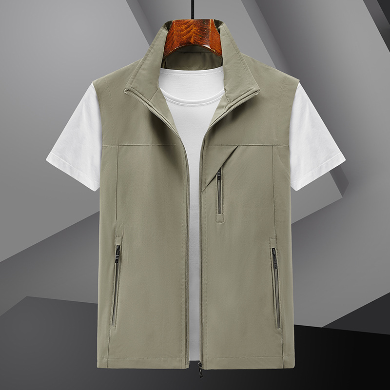 Chaleco de verano 2024 hombre chaleco delgado ocio primavera y otoño chaleco transpirable chaleco de color sólido juvenil chaleco de secado rápido