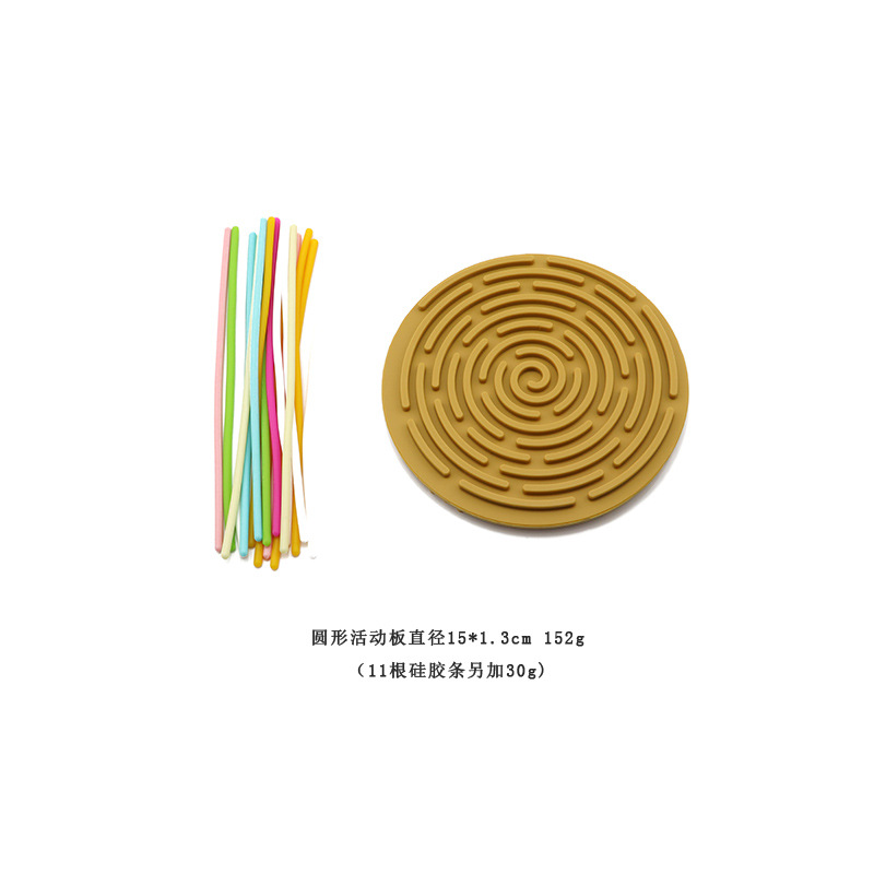 원형 - 노란색(실리콘 스트립 12개 및 검정색 천 가방 포함)