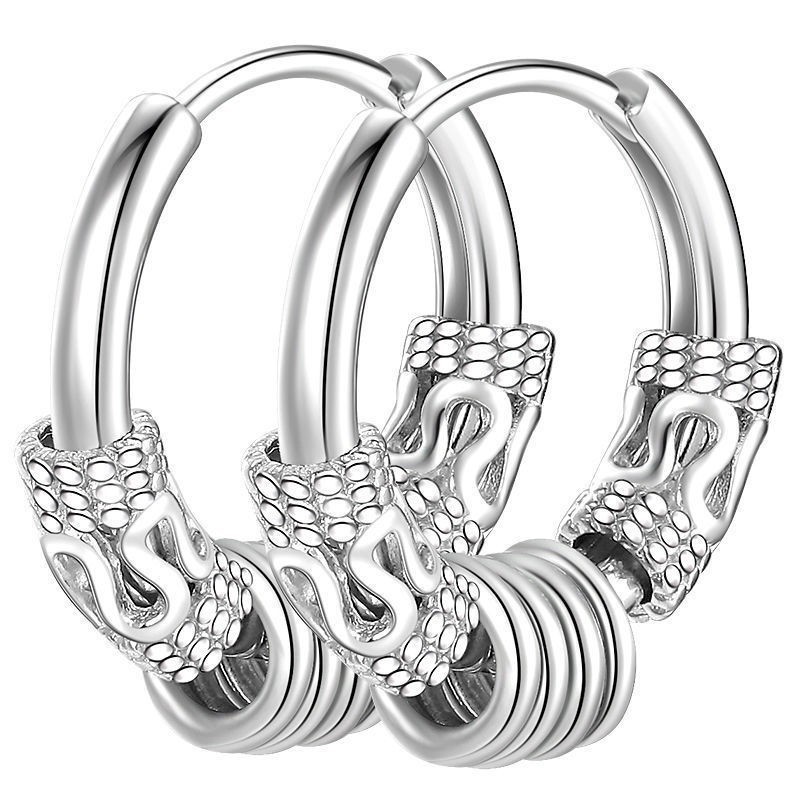 X047-A silver suspension ear buckle-one pair