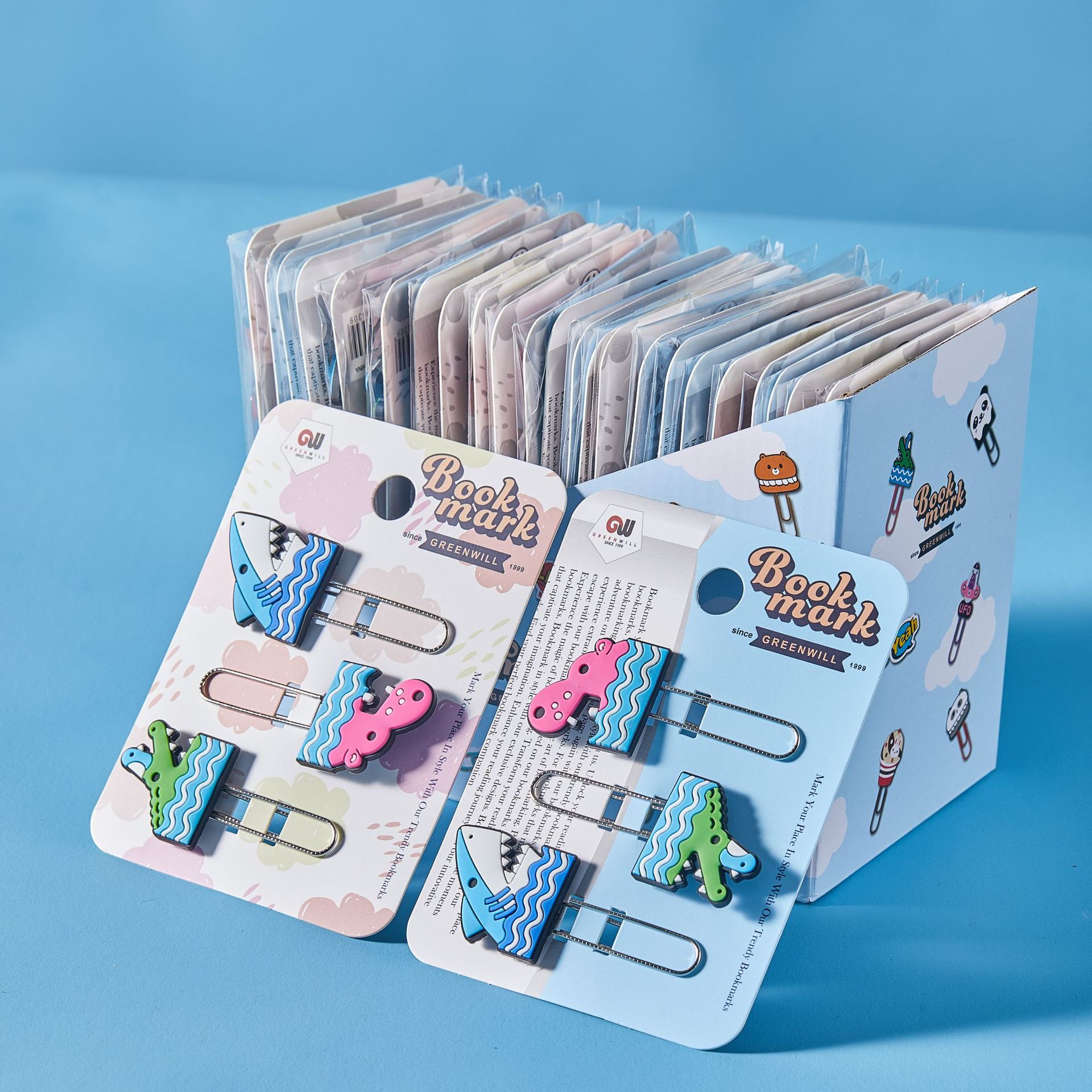 Cartoon PVC series marinas clips marcadores estudiantes papel de prueba de clasificación clips de notas suministros de oficina clips papelería
