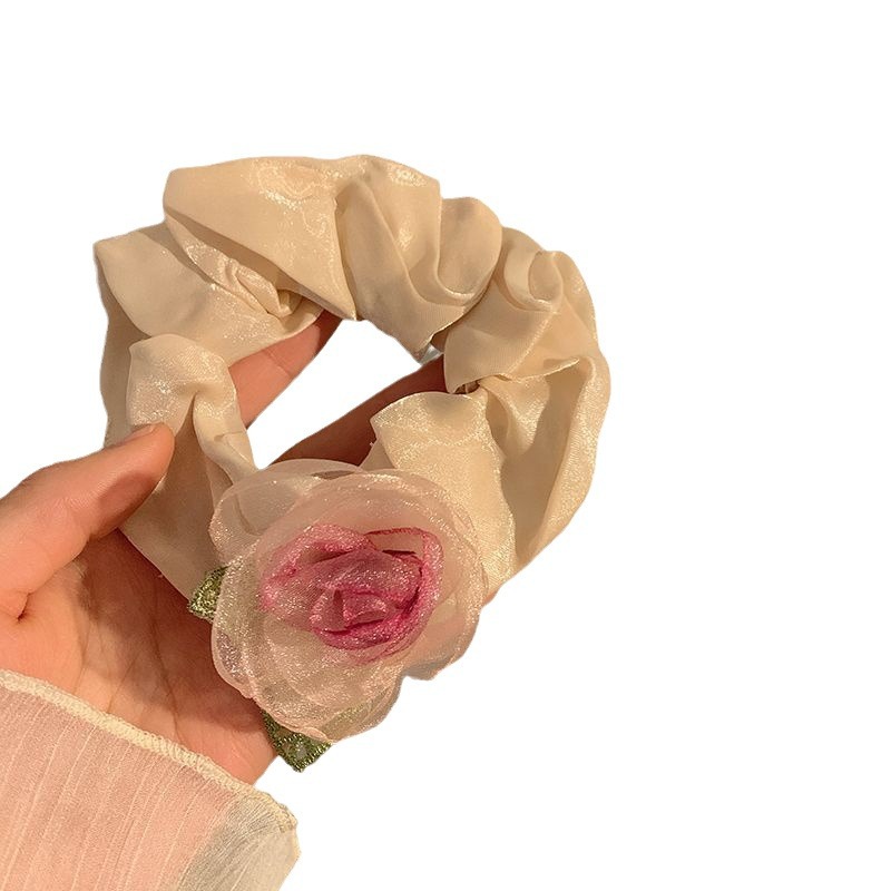 Elastico per capelli a rosa in mesh - accessorio donna stile fiabesco_voghion.com