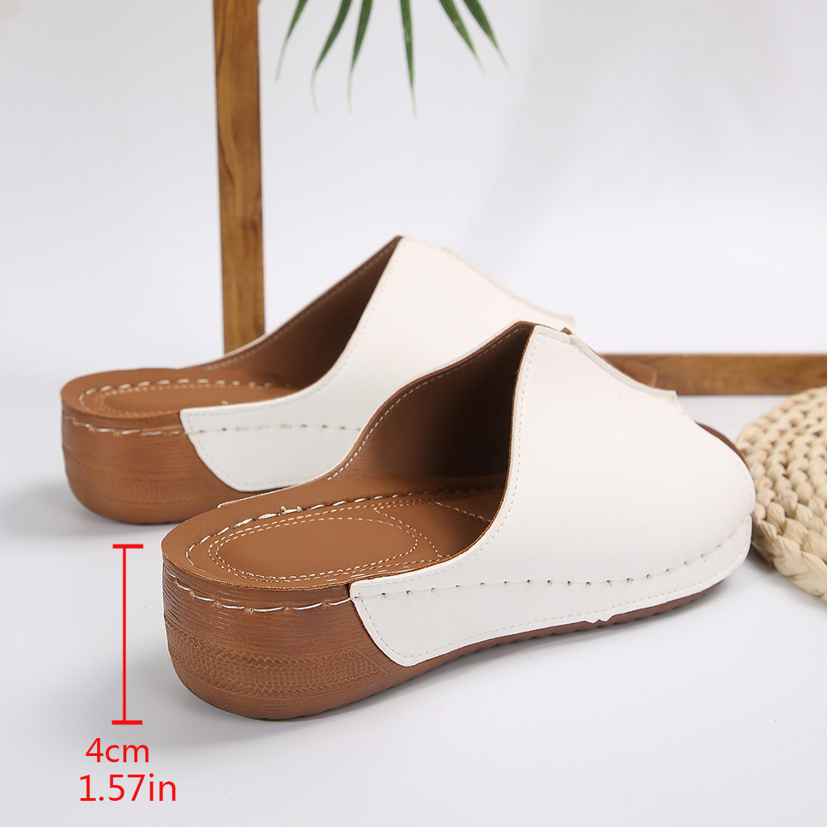 Women's Casual Vacation Solid Color Open Toe Wedge Slippers display picture 3