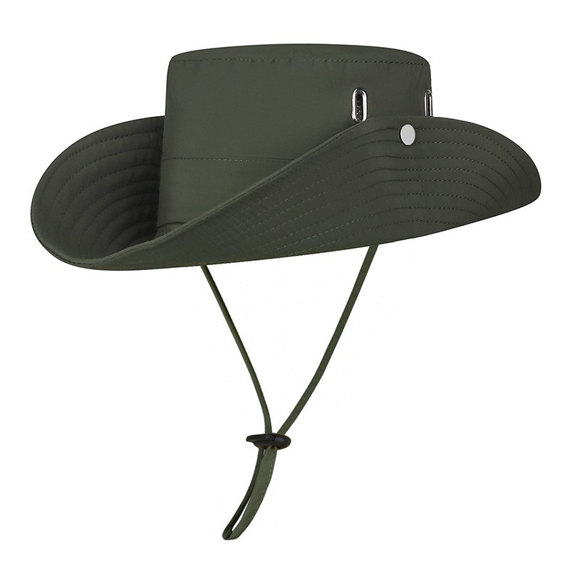 Sombrero de pescador de cuatro agujeros-verde militar