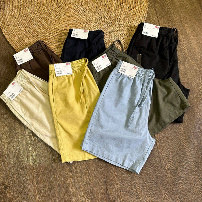 Japanese-Style Order-Based Affordable Summer Unisex Comfortable Breathable Sports Cotton-Linen Blend Elastic Waist Casual Shorts