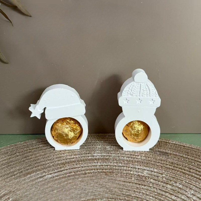 圣诞节雪人 圣诞帽装饰摆件硅胶模具装饰家居模具蜡烛制作模具|undefined