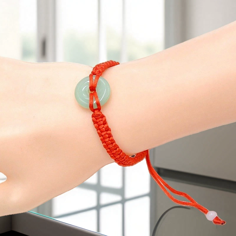 Children's red rope bracelet, hand-woven colorful cord, adjustable length