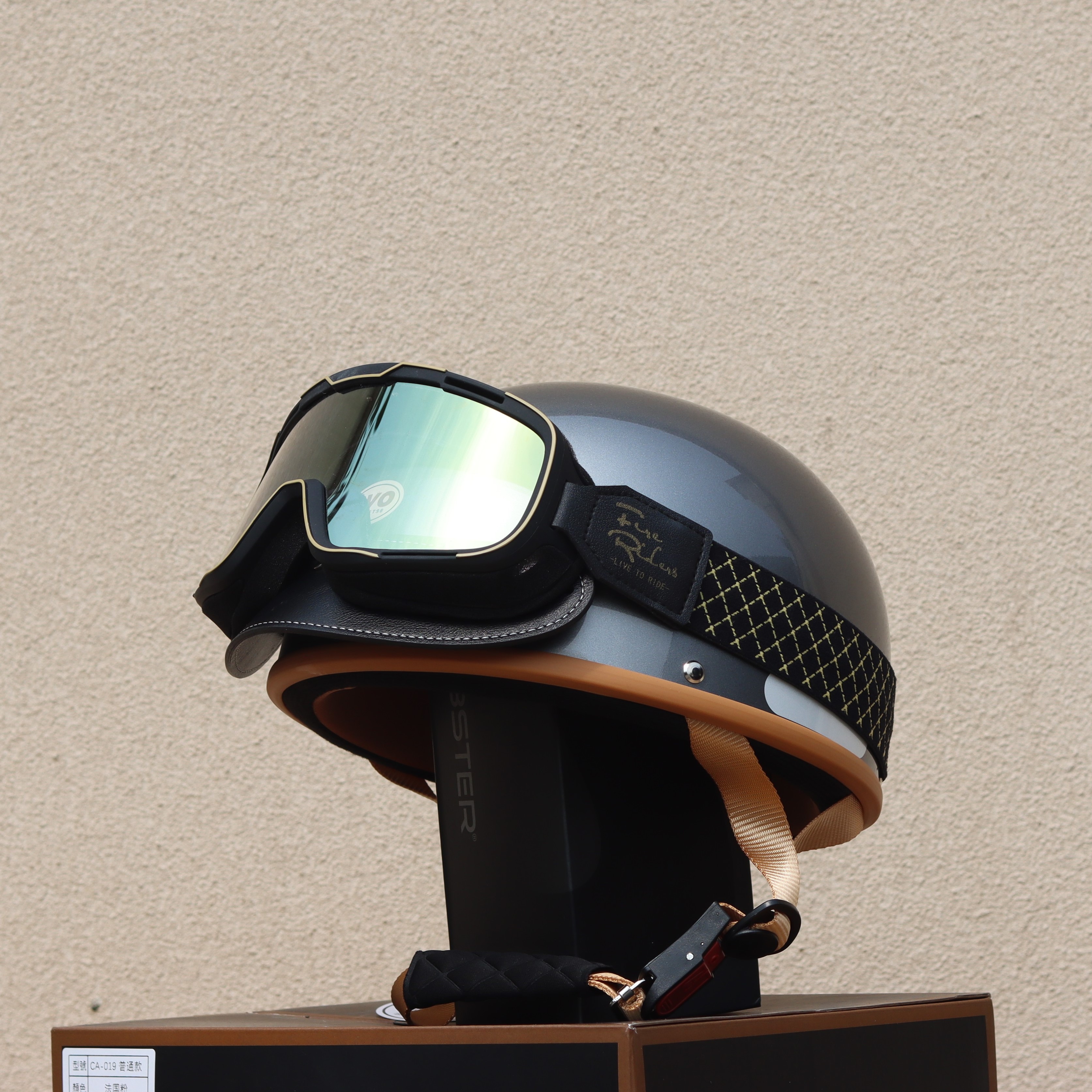 Taiwan Retro Half Helmet Motorcycle Electric Lightweight 3C Summer