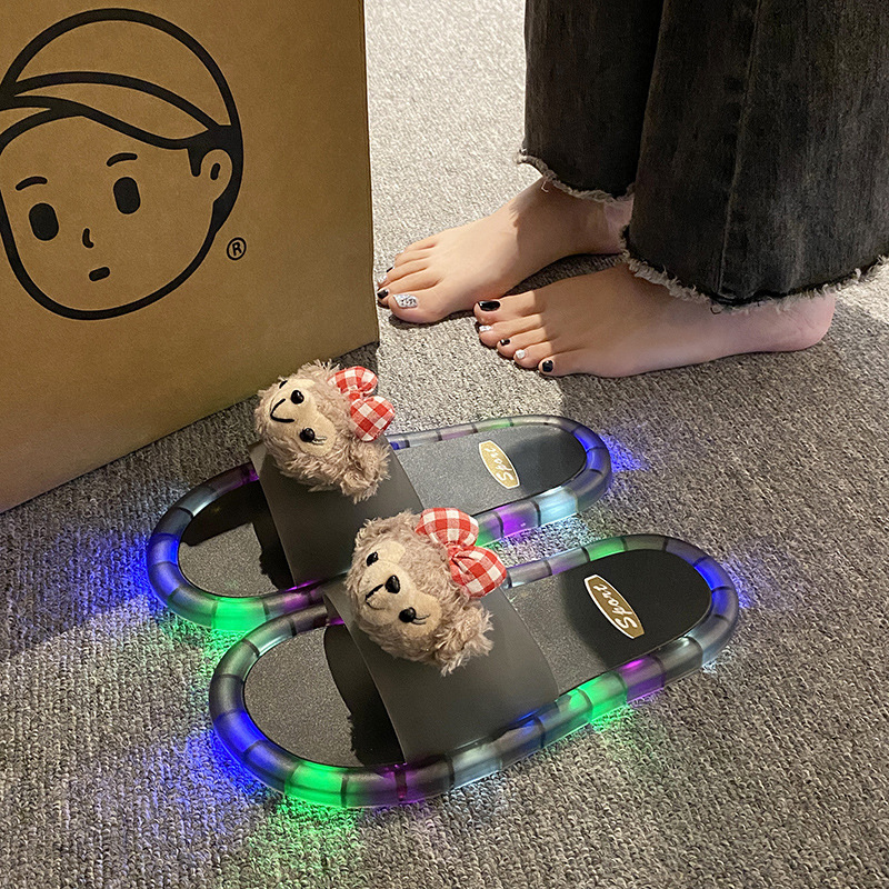 검정색 [빨간색 더피 베어] 발광 신발