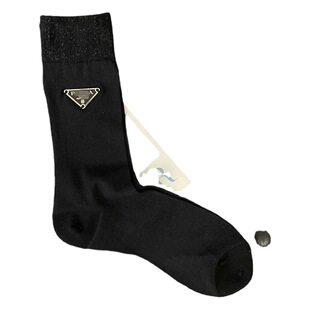 Thin bright silk fashion brand letter stockings summer transparent slimming solid color women's socks South Korea girl's socks