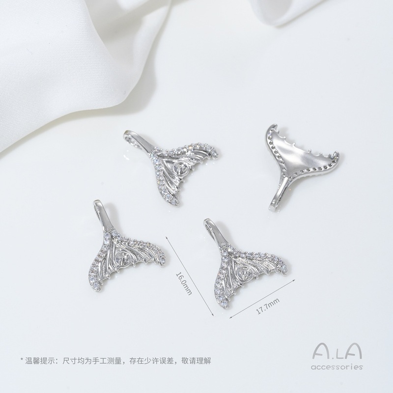 14K ゴールドメッキジルコニウムフィッシュテールペンダント粘着パールネックレスビーズホルダー手作り diy ビーズブレスレットジュエリーアクセサリー材料|undefined