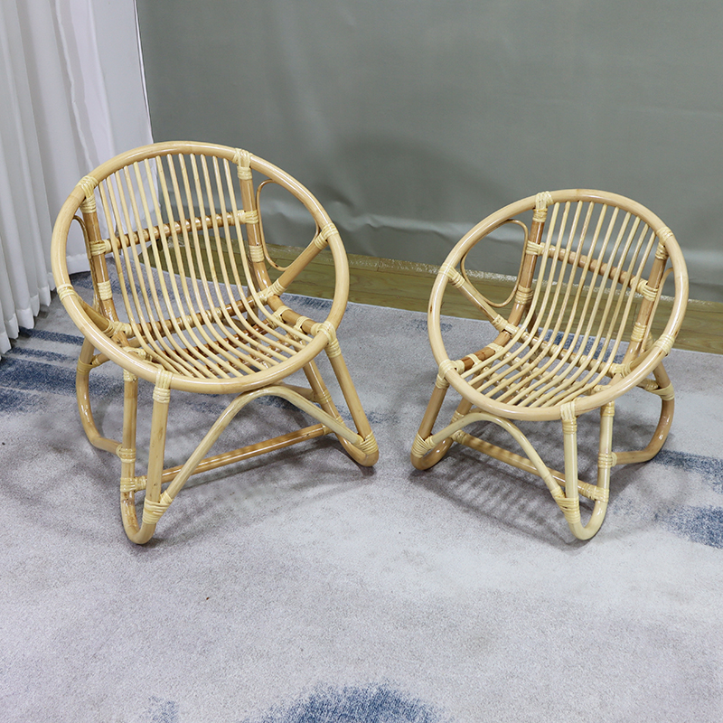 Small Rattan Chair Indonesian Real Rattan Nordic Children's Chair Ins Photography Chair Balcony Chair Elderly Handmade Rattan Chair