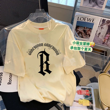 2023年春夏季新款短袖情侣装100%纯棉美式复古高街t恤男女慵懒风