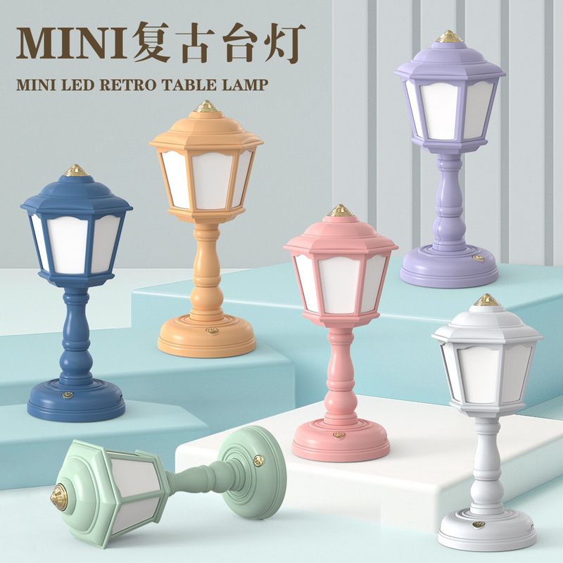 Retro table lamp three-gear light room dormitory bedroom desktop bedside lamp decoration USB charging night light Wholesale