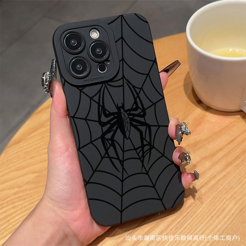 Casual and Unique Black Spider Phone Case Suitable for Apple 11Promax, Personalized Iphone12/13/14/15/17