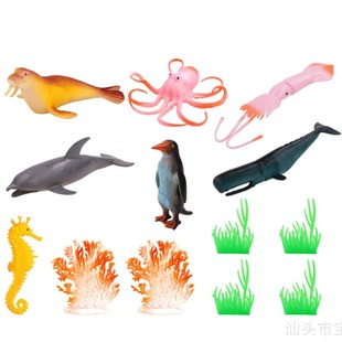 Cross-Border Amazon New Product Artificial Octopus Squid Lobster Dolphin Shark Crab Science and Education Cognitive Marine Model