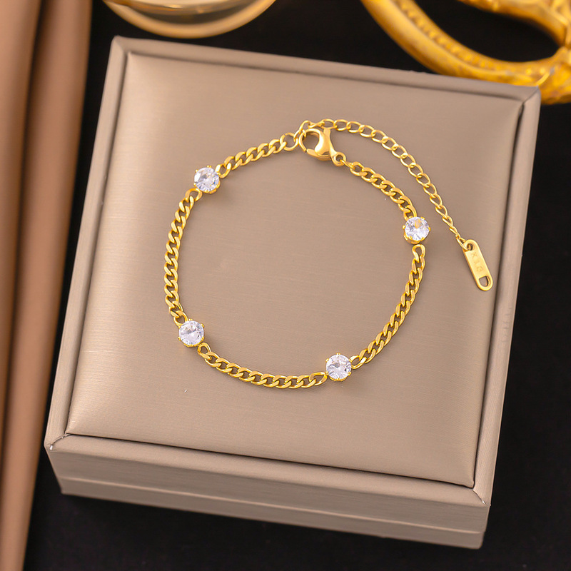 クロスボーダー東莞チタン鋼ジュエリー色褪せない新しい日本と韓国のアクセサリーブレスレット女性用 18K ゴールドファッションライト高級ハイエンド|undefined