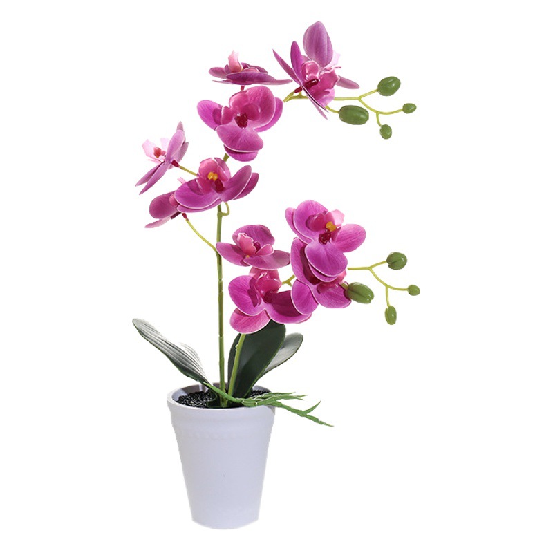 Flor Artificial 3D impresión película sentir Phalaenopsis bonsai flor artificial suministro directo de fábrica artificial Planta artificial maceta
