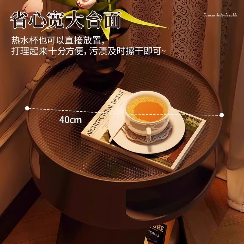 北欧レトロベッドサイドテーブル寝室シンプルベッドサイドテーブル小さなアパートソファサイドテーブル金属収納ラック猫小屋犬小屋