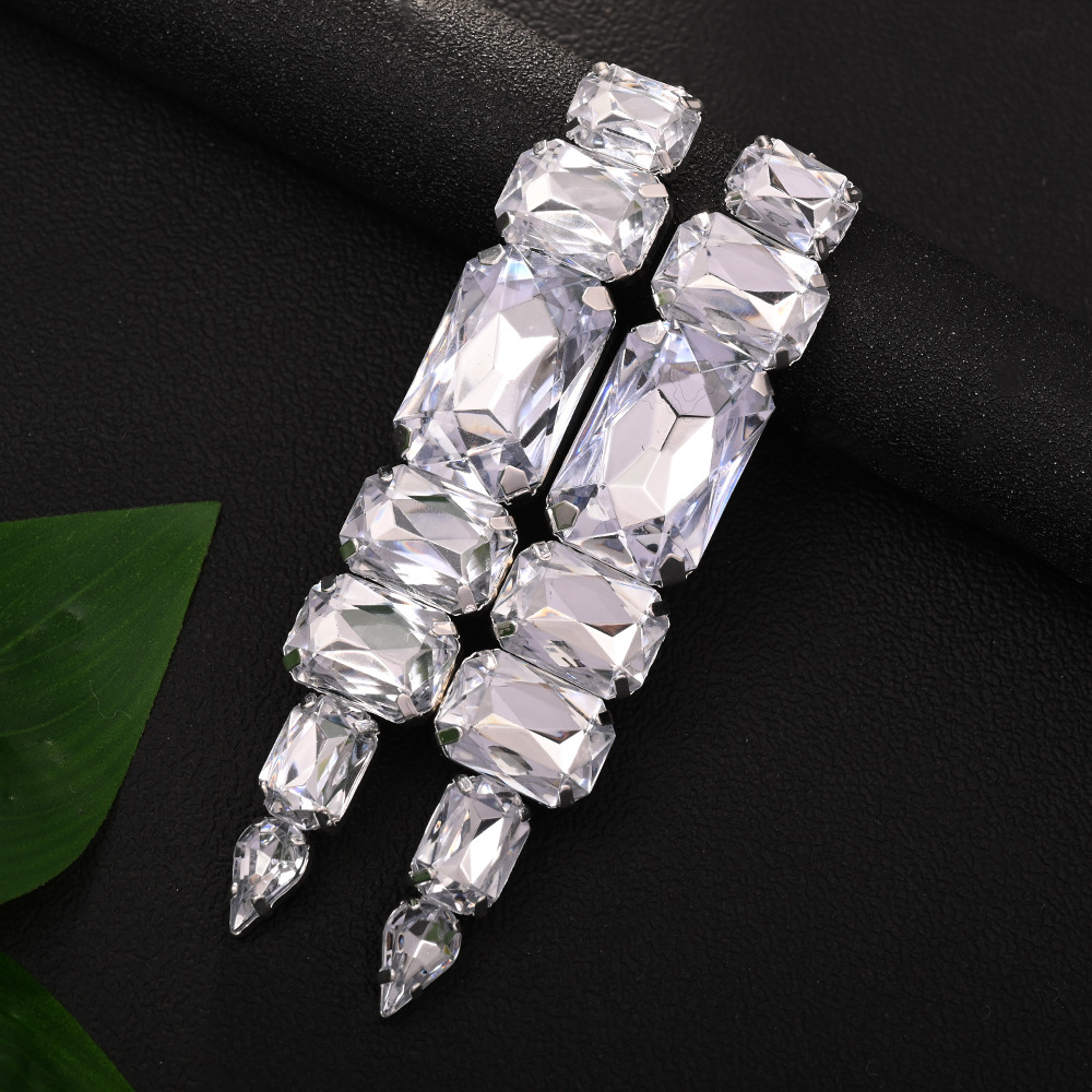 Bohemia con joyería de bordas exagerada cadena de clavícula pendientes de diamante accesorios de banquete Set de joyería